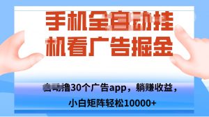 手机自.动卦机撸30个广告APP平台，单机200+，矩阵去做轻松10000+-网创星球