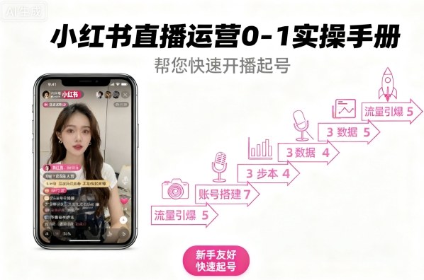小红书直播运营0-1实操手册，帮您快速开播起号-网创星球