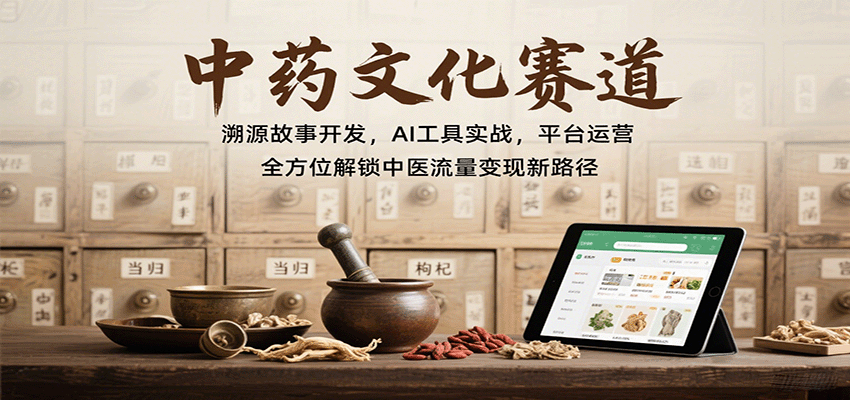 图片[1]-中药文化赛道：溯源故事开发，AI工具实战，平台运营，全方位解锁中医流量变现新路径-网创星球