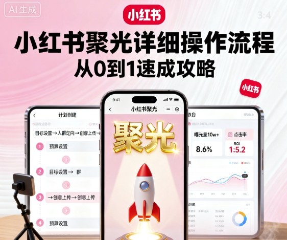 小红书聚光详细操作流程,小红书聚光从0到1速成攻略-网创星球