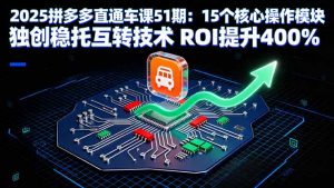 2025拼多多直通车课51期：15个核心操作模块 独创稳托互转技术 ROI提升400%-网创星球