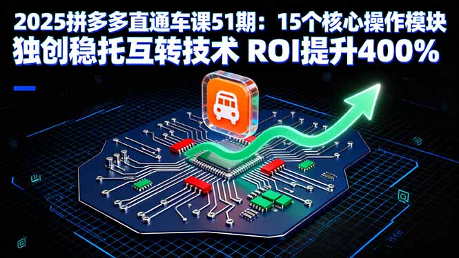 2025拼多多直通车课51期：15个核心操作模块 独创稳托互转技术 ROI提升400%-网创星球