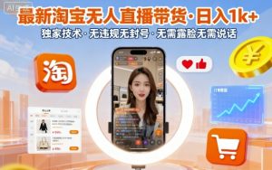 最新淘宝无人直播带货，日入1k+，独家技术，无违规无封号，无需露脸无需说话【揭秘】-网创星球