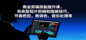 商业剪辑技能提升课，各类型短片剪辑和组接技巧，节奏把控，教调色、音乐处理等-网创星球