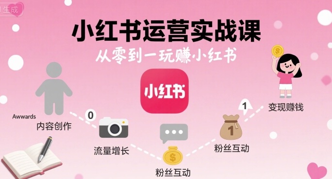 小红书运营实战课，从零到一玩賺小红书-网创星球