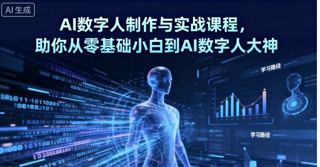 AI数字人制作与实战课程，助你从零基础小白到AI数字人大神-网创星球