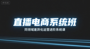 直播电商系统班，同领域差异化运营进阶系统课-网创星球