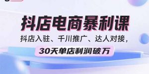 2025抖店电商暴利课，抖店入驻、千川推广、达人对接，30天单店利润破万-网创星球