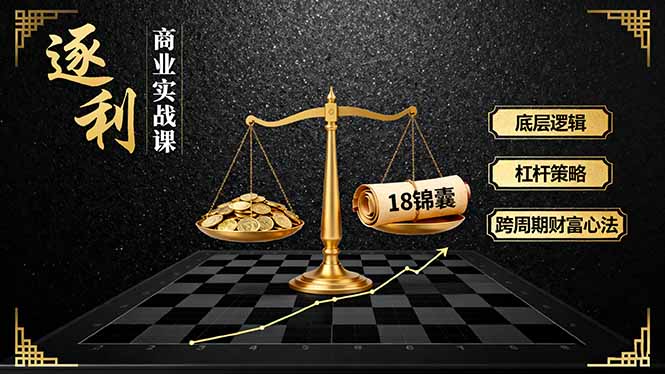 《逐 利》商业实战课，底层逻辑、杠杆策略、18锦囊，跨周期财富心法-网创星球