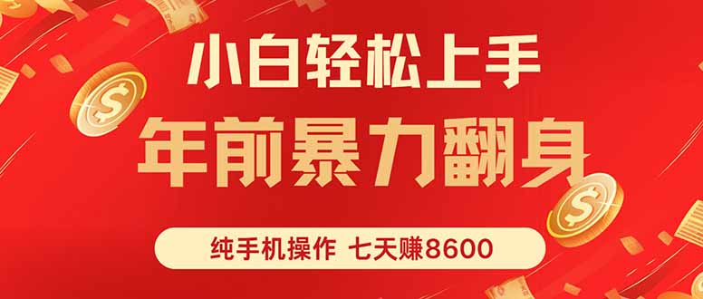 七天狂赚8600，小白纯手机操作，日入1000+-网创星球