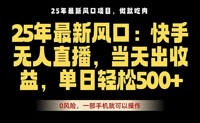 25年最新无人直播玩法，当天秒出单，一部手机就可操作-网创星球