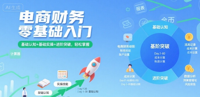 电商财务零基础入门，基础认知+基础实操+进阶突破，轻松掌握-网创星球