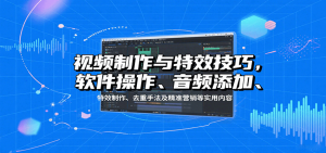 视频制作与特效技巧：软件操作、音频添加、特效制作、去重手法及精准营销等实用内容-网创星球