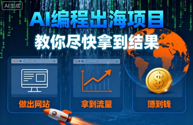 AI编程出海项目，教你尽快拿到结果-做出网站、拿到流量、賺到钱-网创星球