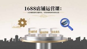 1688店铺运营课：从店铺搭建到流量转化，实现B端电商的高效运营-网创星球