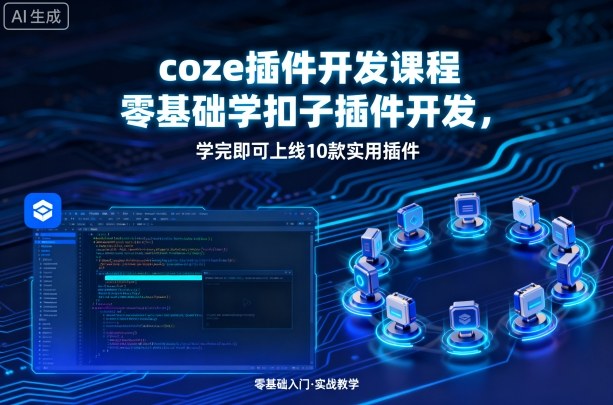 coze插件开发课程，零基础学扣子插件开发，学完即可上线10款实用插件-网创星球