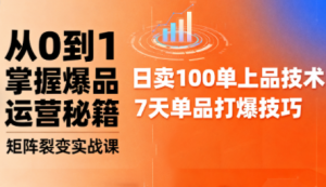 抖音小店爆品打造与矩阵裂变实战课-网创星球