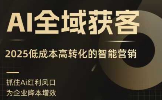 AI全域获客实训营，2025低成本高转化的智能营销，精准找客，高效营销-网创星球