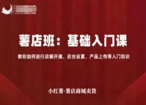 小红薯薯店商城卖货，基础入门课，教你如何进行店铺开通、后台设置、产品上传等入门知识-网创星球