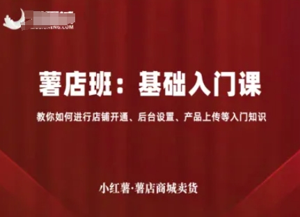 小红薯薯店商城卖货，基础入门课，教你如何进行店铺开通、后台设置、产品上传等入门知识-网创星球