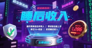副业新选择！操作简单适合所有人，零经验也能上手，单日1k+收益，实现睡后收入【揭秘】-网创星球