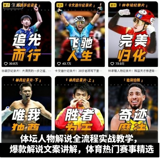体坛人物解说全流程实战教学,爆款解说文案讲解,体育热门赛事精选-网创星球