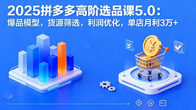 2025拼多多高阶选品课5.0：爆品模型，货源筛选，利润优化，单店月利3万+-网创星球