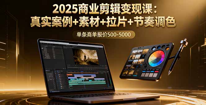 2025商业剪辑变现课:真实案例+素材+拉片+节奏调色,单条商单报价500-5000-网创星球