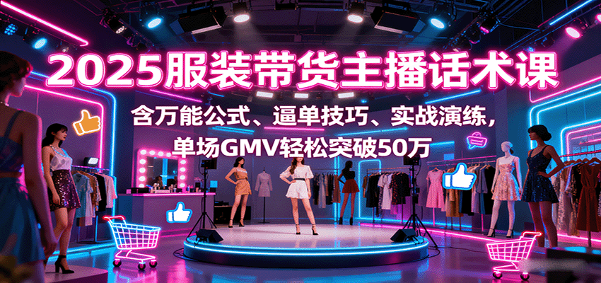 2025服装带货主播话术课，含万能公式、逼单技巧、实战演练，单场GMV轻松突破50万-网创星球