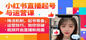 小红书直播起号与运营课:推流机制,起号筹备,运营技巧,助你突破瓶颈开启直播新局面-网创星球