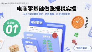 电商零基础做账报税实操快速上手，从0-1学会套账建立，做账准备，企业税务申报-网创星球