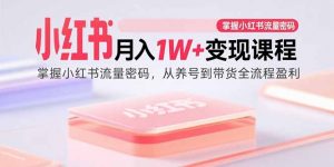 小红书月入1W+变现课程：掌握小红书流量密码，从养号到带货全流程盈利-网创星球