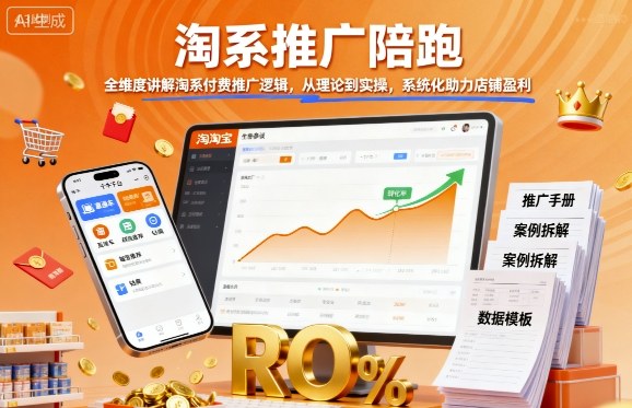 淘系推广陪跑,全维度讲解淘系付费推广逻辑,从理论到实操,系统化助力店铺盈利-网创星球