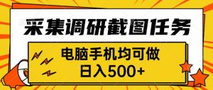 采集，调研，截图任务，电脑手机均可做，日入500+-网创星球