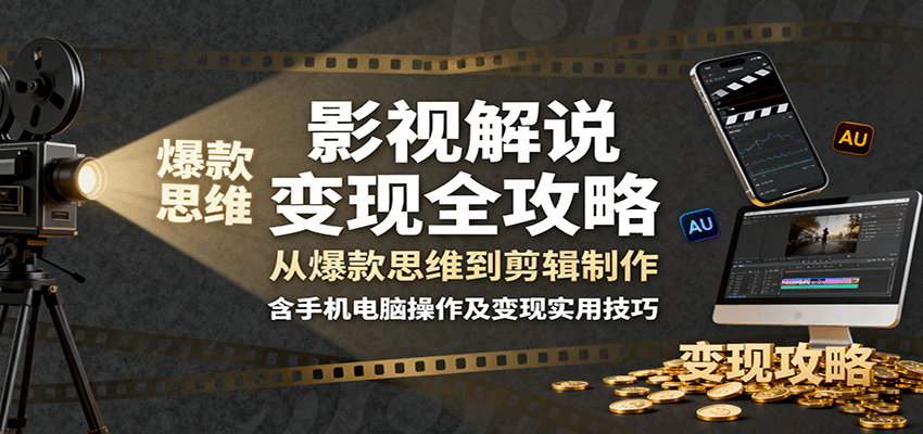 图片[1]-影视解说变现全攻略：从爆款思维到剪辑制作，含手机电脑操作及变现实用技巧-网创星球