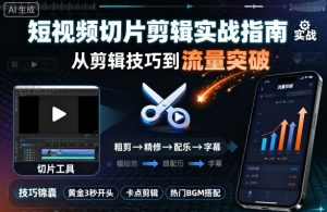 短视频切片剪辑实战指南，从剪辑技巧到流量突破-网创星球