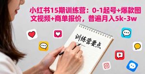 小红书15期训练营：0-1起号+爆款图文视频+商单报价，普遍月入5k-3w-网创星球