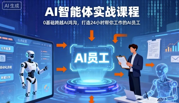 Ai智能体实战课程,0基础跨越Ai鸿沟,打造24小时帮你工作的Ai员工,打破常规,以实战定义Ai-网创星球