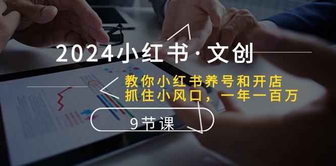 2024小红书·文创：教你小红书养号和开店、抓住小风口 一年一百万 (9节课-网创星球
