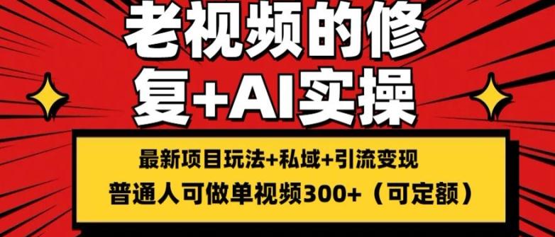 修复老视频的玩法，搬砖+引流的变现(可持久)，单条收益300+【揭秘】-网创星球