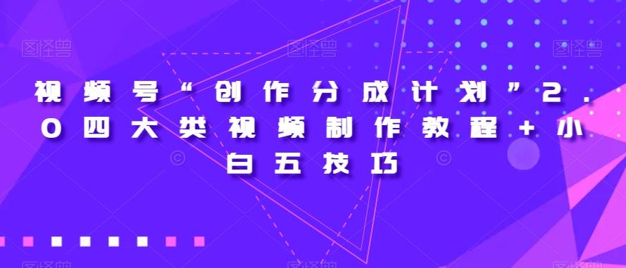 视频号“创作分成计划”2.0四大类视频制作教程+小白五技巧【揭秘】-网创星球