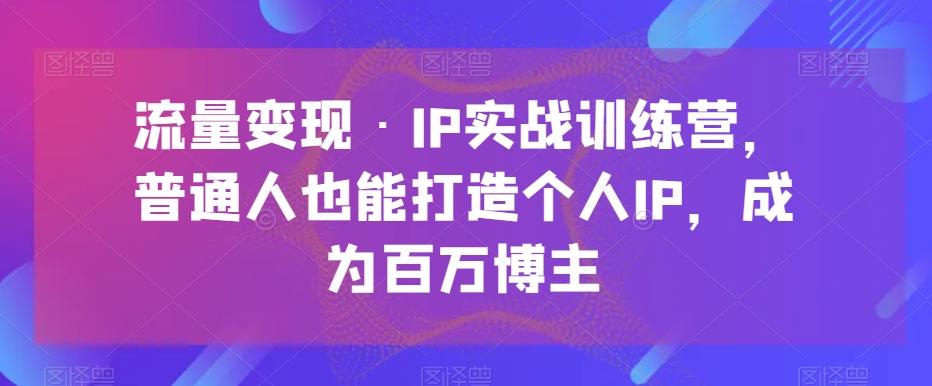 流量变现·IP实战训练营，普通人也能打造个人IP，成为百万博主-网创星球