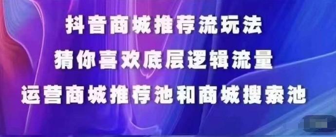 抖音商城运营课程，猜你喜欢入池商城搜索商城推荐人群标签覆盖-网创星球