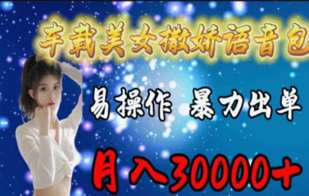 车载美女撒娇语音包，执行就出单，月入3000＋，小白看完课程就能马上实操-网创星球