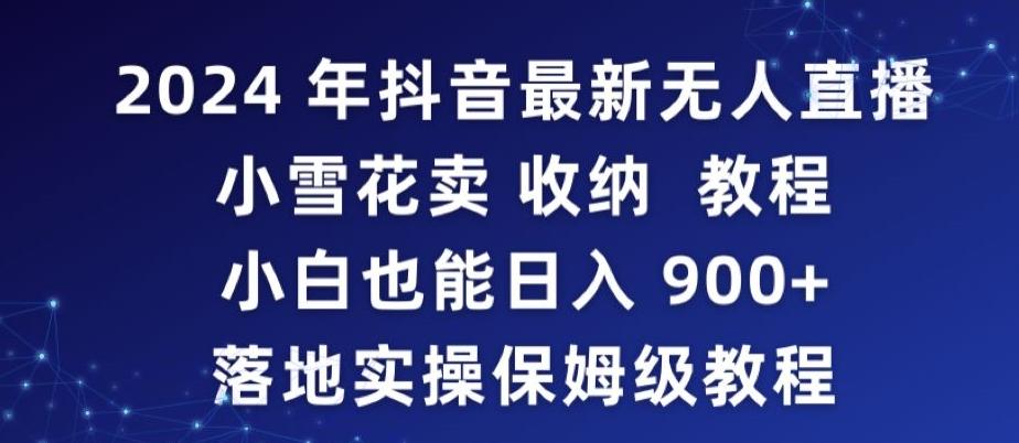 2024年抖音最新无人直播小雪花卖收纳教程，小白也能日入900+落地实操保姆级教程【揭秘】-网创星球
