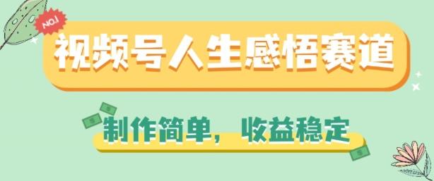 视频号人生感悟赛道，制作简单，收益稳定【揭秘】-网创星球