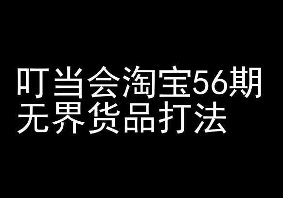 叮当会淘宝56期：无界货品打法-淘宝开店教程-网创星球