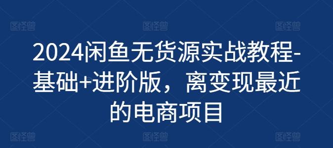 2024闲鱼无货源实战教程-基础+进阶版，离变现最近的电商项目-网创星球