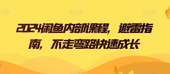 2024闲鱼内部课程，避雷指南，不走弯路快速成长-网创星球