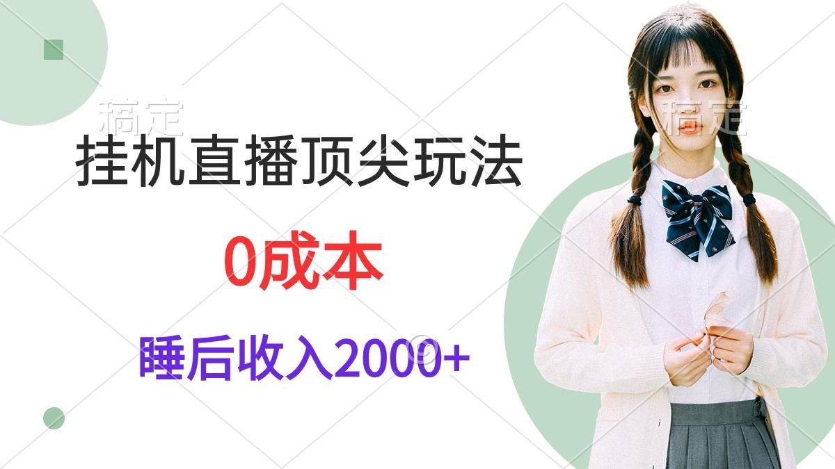 (9715期)挂机直播顶尖玩法，睡后日收入2000+、0成本，视频教学-网创星球